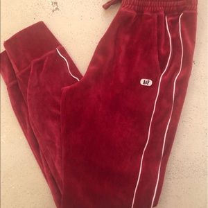 Abercrombie & Fitch Women’s Red Velour Joggers